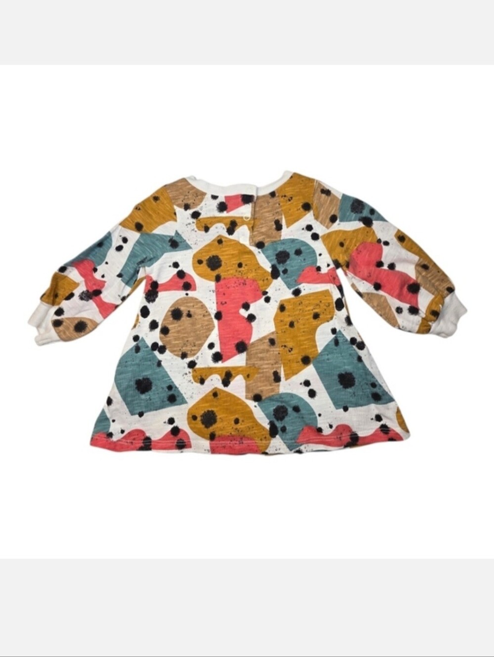 Open Edit Baby Girl Dress With Diaper Cover Cotton Picasso Print Kids Size 6m - Picture 3 of 7